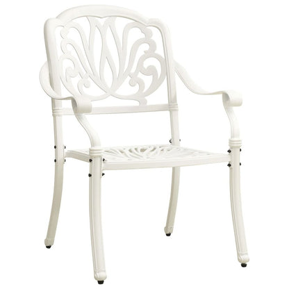 Garden Chair Set of 2 White Cast Aluminum Standard Durable