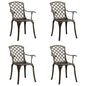 Garden Chair Set of 4 Bronze Cast Aluminum Standard Durable