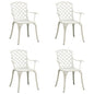 Garden Chair Set of 4 White Cast Aluminum Standard Durable