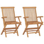 Garden Chair Set of 2 Teak Teak wood Standard Collapsible