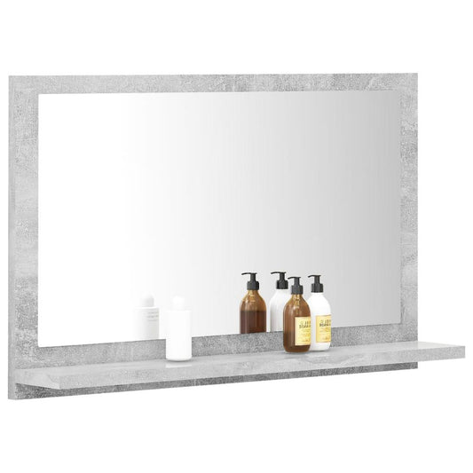 Bathroom Mirror Concrete Gray 23.6"x4.1"x14.6" Engineered Wood