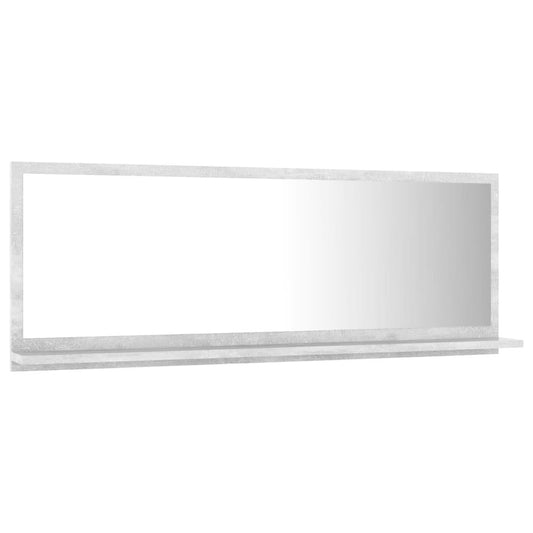 vidaXL Bathroom Mirror Concrete Gray 39.4"x4.1"x14.6" Chipboard, 804593