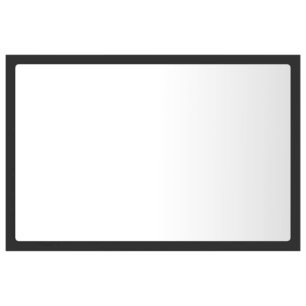 vidaXL LED Bathroom Mirror Gray 23.6"x3.3"x14.6" Chipboard 4918