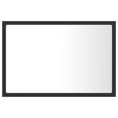 vidaXL LED Bathroom Mirror Gray 23.6"x3.3"x14.6" Chipboard 4918