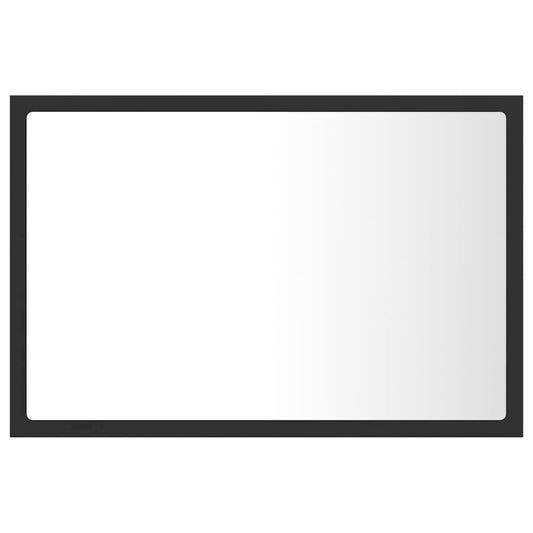 vidaXL LED Bathroom Mirror Gray 23.6"x3.3"x14.6" Chipboard 4918