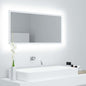 vidaXL LED Bathroom Mirror White 35.4"x3.3"x14.6" Chipboard 4932