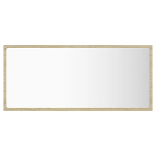 vidaXL LED Bathroom Mirror Sonoma Oak 35.4"x3.3"x14.6" Chipboard 4935
