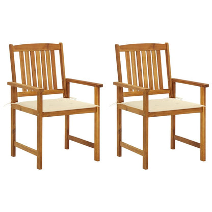 Garden Chair Set of 2 Natural wood Solid Acacia wood Garden Chair
