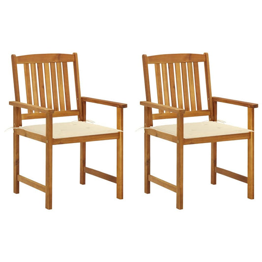 Garden Chair Set of 2 Natural wood Solid Acacia wood Garden Chair