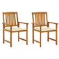 Garden Chair Set of 2 Natural wood Solid Acacia wood Garden Chair