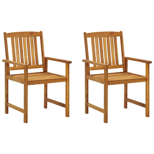 Garden Chair Set of 2 Natural wood Solid Acacia wood Garden Chair