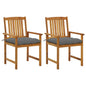 Patio Chair Set of 2 Brown Solid Acacia wood Medium Durable