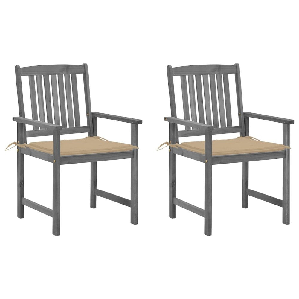 Garden Chair Set of 2 Grey