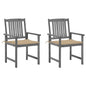 Garden Chair Set of 2 Grey