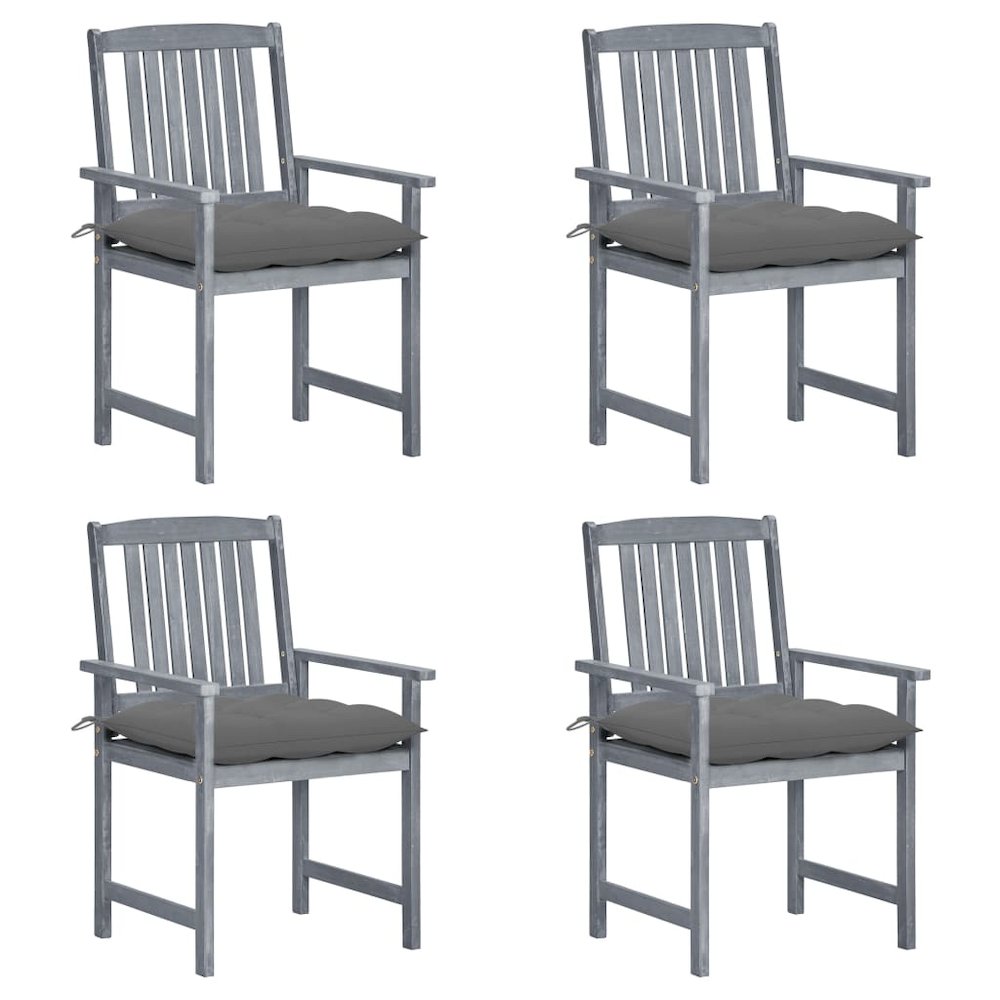Patio Chair Set of 4 Gray with a gray wash finish