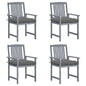 Patio Chair Set of 4 Gray with a gray wash finish