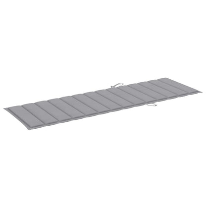 Sunlounger Grey Solid Acacia wood Large Adjustable Armrests