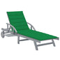 Sunlounger Grey Solid acacia wood with grey wash, 100% polyester