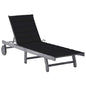 Sun Lounger Grey Solid acacia wood Standard