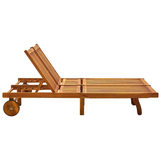 Sun Lounger Anthracite Solid acacia wood, fabric (100% polyester)