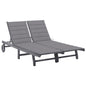 Sunlounger Grey Solid acacia wood