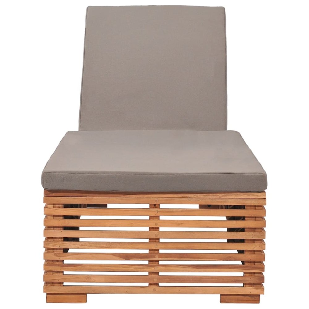 Sun Lounger Dark Grey, Natural Teak