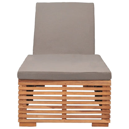 Sun Lounger Dark Grey, Natural Teak