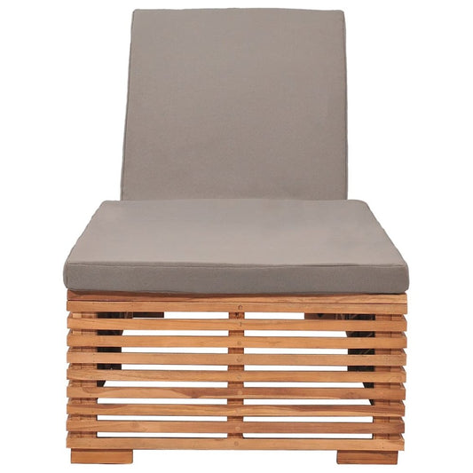 Sun Lounger Dark Grey, Natural Teak
