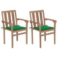 Patio Chair Set of 2 Natural Teak Fine sanded teak hardwood