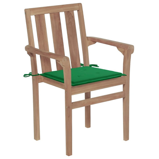 Patio Chair Set of 2 Natural Teak Fine sanded teak hardwood