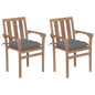 Wooden Garden Chair Set of 2 Natural wood Solid teak Medium