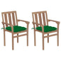 Patio Chair Set of 2 Teak Solid Teak wood Standard Stackable