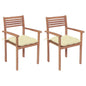 Garden Chair Set of 2 Teak Fine sanded teak wood, polyester fabric