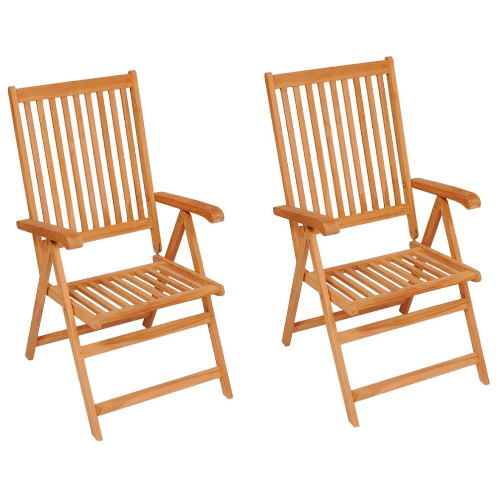 Garden Chair Set of 2 Teak Wood Teak wood Medium Foldable