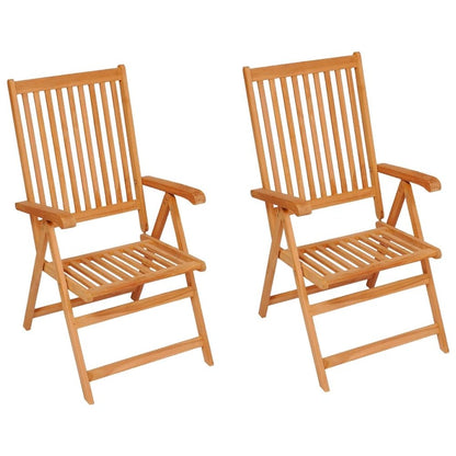 Garden Chair Set of 2 Teak brown, Black cushions