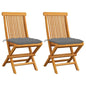 Garden Chair Set of 2 Teak Solid Teak Wood Standard Foldable