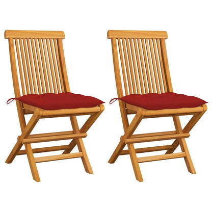 Patio Chair Set of 2 Teak wood Solid Teak Wood Medium Foldable