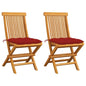 Patio Chair Set of 2 Teak wood Solid Teak Wood Medium Foldable