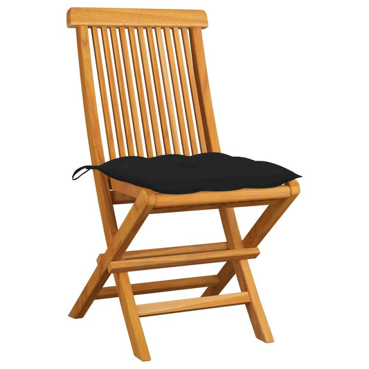 Patio Chair Set of 2 Natural Teak Teak Wood, Polyester Medium