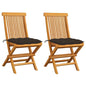 Patio Chair Set of 2 Taupe Teak wood Medium Foldable