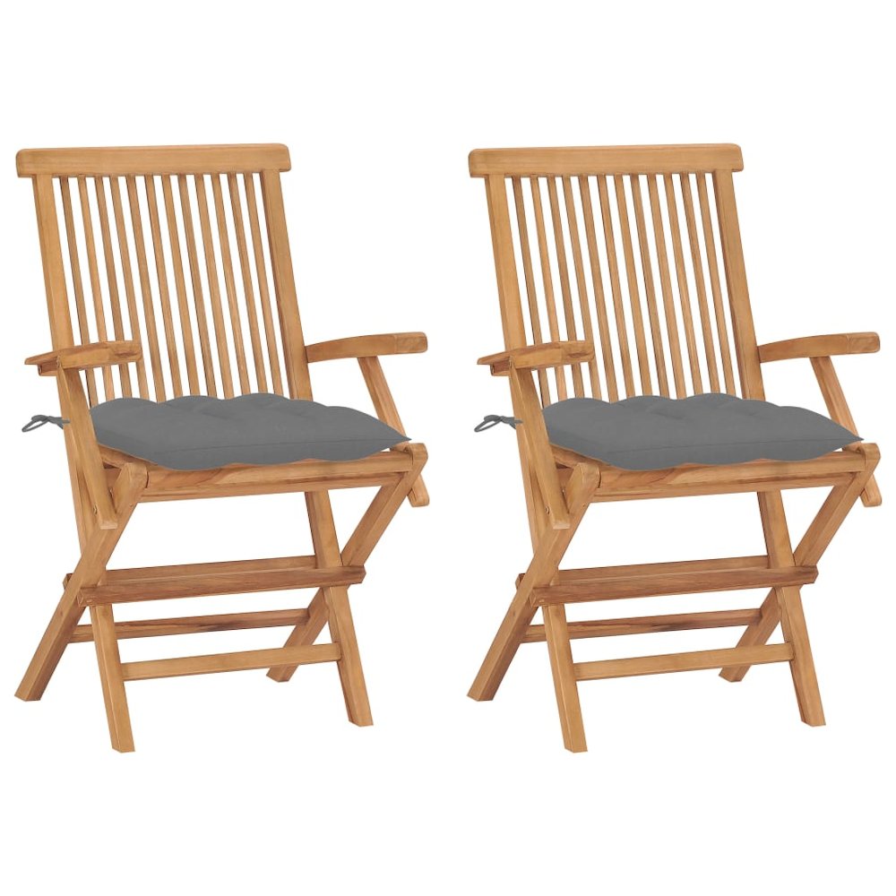 Garden Chair Set of 2 Teak Wood Medium Foldable Garden Chair