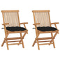 Patio Chair Set of 2 Natural Wood Teak Wood Standard Foldable