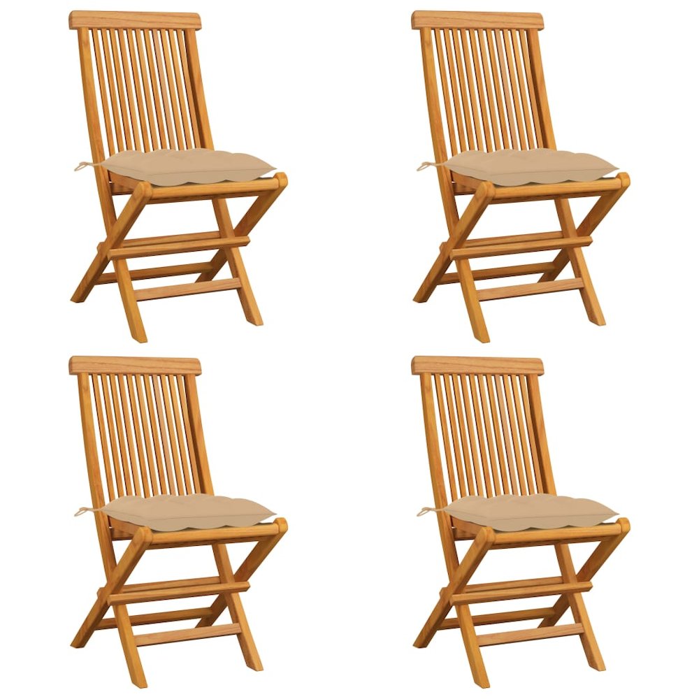Patio Chair Set of 4 Teak wood