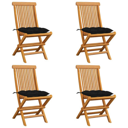 Patio Chair Set of 4 Teak Fine Sanded Hardwood Standard