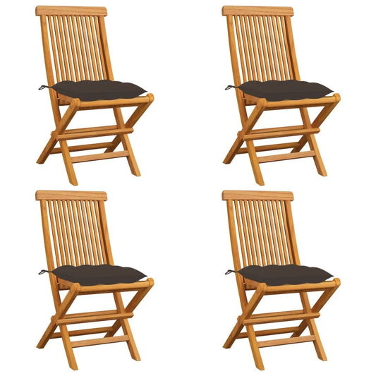 Patio Chair Set of 4 Natural Wood Fine Sanded Teak Hardwood
