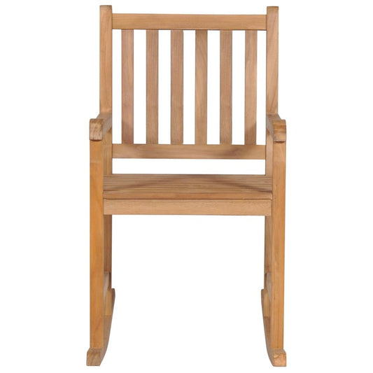 vidaXL Rocking Chair with Cream Cushion Solid Teak Wood 2759