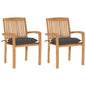 Garden Chair Set of 2 Teak Solid Teak wood Standard Foldable