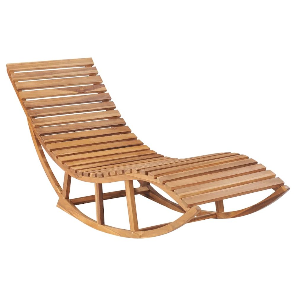 Sun Lounger Teak Green Teak wood, Polyester Standard