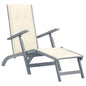 Deck Chair Wooden Solid acacia wood, 100% polyester Large
