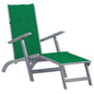 Patio Deck Chair Natural wood with green cushion Solid acacia wood